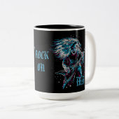 Monogrammed Rock on Heavy Metal Tweekleurige Koffiemok (Voorkant rechts)