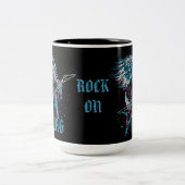 Monogrammed Rock on Heavy Metal Tweekleurige Koffiemok (Center)