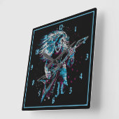 Monogrammed Rock on Heavy Metal Vierkante Klok (Hoek)