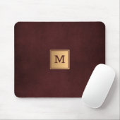 Monogrammed Rode Achtergrond Muismat (Met muis)