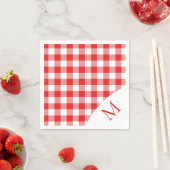 Monogrammed rode en witte gingham servet (Insitu)