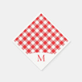 Monogrammed rode en witte gingham servet (Hoek)