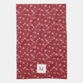 Monogrammed Rode Keuken Handdoeken (Verticaal)