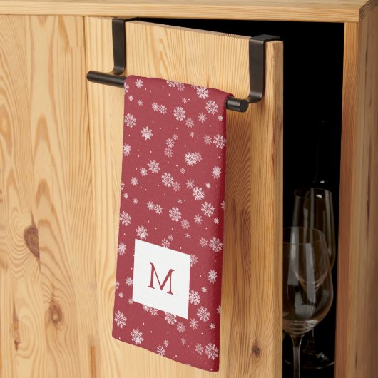 Monogrammed Rode Keuken Handdoeken (Derde Gevouwen)