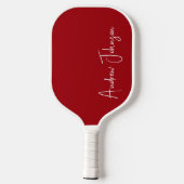 Monogrammed rode pickleball paddle (Achterkant)