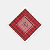 Monogrammed Rood en Zwart Tartan Plaid Servetten (Hoek)