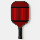 Monogrammed rood gestreept pickleball paddle (Voorkant)