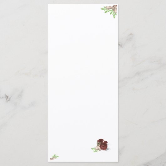 Monogrammed Roos-Corsage-menukaart Menu (Achterkant)