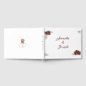 Monogrammed Roos-Corsage Wedding Gastenboek (Volledig)