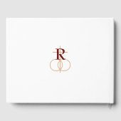 Monogrammed Roos-Corsage Wedding Gastenboek (Achterkant)