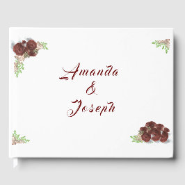 Monogrammed Roos-Corsage Wedding Gastenboek