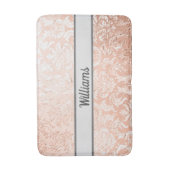 Monogrammed Roos Gold Damask Badmat (Voorkant Verticaal)
