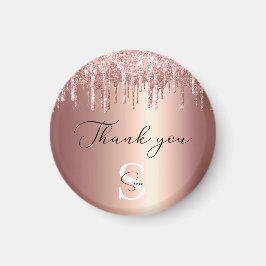 Monogrammed Roos Gold Glitter Drivers Hartelijk da Magneet