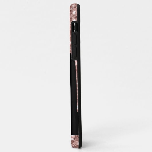 Monogrammed Roos Gold Glitter Drivers op zwart Case-Mate iPhone Case (Achterkant/links)