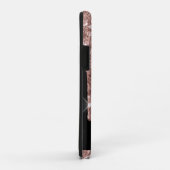 Monogrammed Roos Gold Glitter Drivers op zwart Case-Mate iPhone Case (Achterkant/rechts)