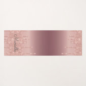 Monogrammed Roos Gold Glitter Drivers Yogamat (Achterkant (horizontaal))