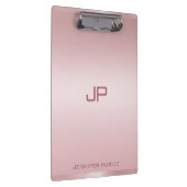 Monogrammed Roos Gold Sjabloon - Aangepaste klas Klembord (Rechts)