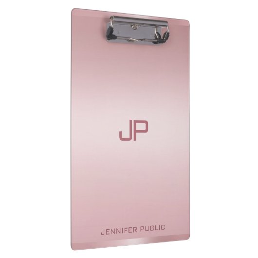 Monogrammed Roos Gold Sjabloon - Aangepaste klas Klembord (Rechts)