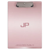 Monogrammed Roos Gold Sjabloon - Aangepaste klas Klembord (Voorkant)