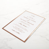 Monogrammed Roos Gold Wedding Folie Uitnodiging (Gedraaid)