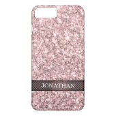 Monogrammed Roos gouden glitterpatroon Case-Mate iPhone Case (Achterkant)