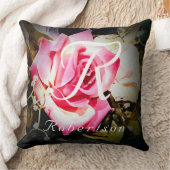 Monogrammed Roos Katholieke huwelijkscadeau Kussen (Deken)
