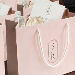 Monogrammed Rose Personalized Wedding Welcome Bag Groot Cadeauzakje
