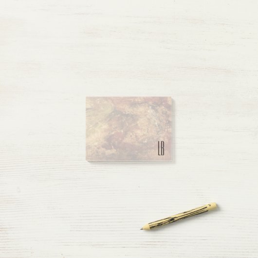 Monogrammed Rough and Weathered Grunge Texture Post-it® Notes (Op bureau)