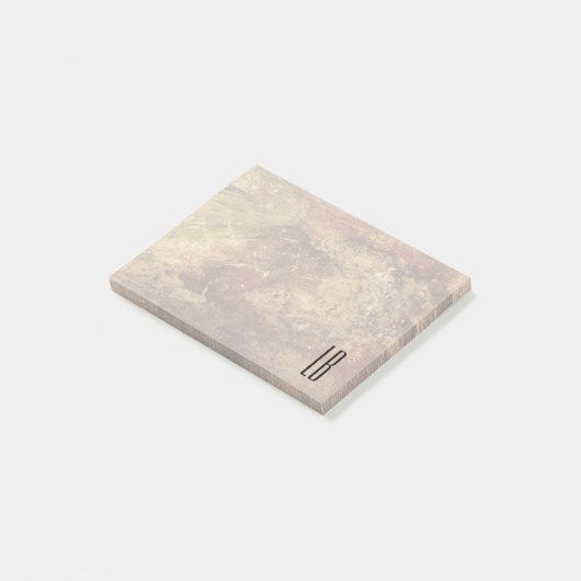 Monogrammed Rough and Weathered Grunge Texture Post-it® Notes (Schuin)