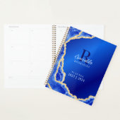 Monogrammed Royal Blue Agate 2023 2024 Elegant Planner (Display)