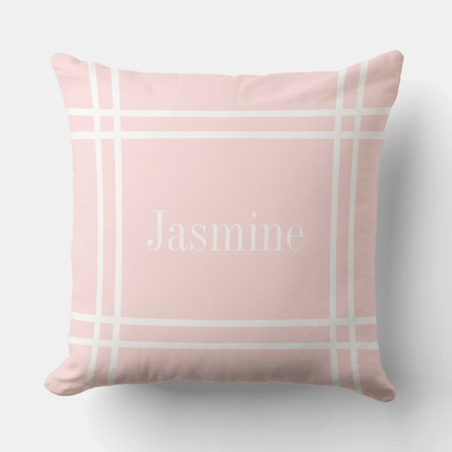 Monogrammed roze Accent Pillow Kussen (Voorkant)
