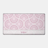 Monogrammed Roze Art Deco Confetti Lace Mandala Bureaumat (Voorkant)