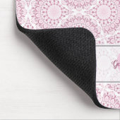 Monogrammed Roze Art Deco Confetti Lace Mandala Muismat (Hoek)
