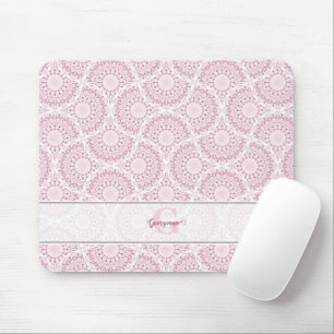 Monogrammed Roze Art Deco Confetti Lace Mandala Muismat