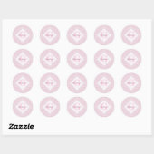 Monogrammed Roze Art Deco Confetti Lace Mandala Ronde Sticker (Vel)