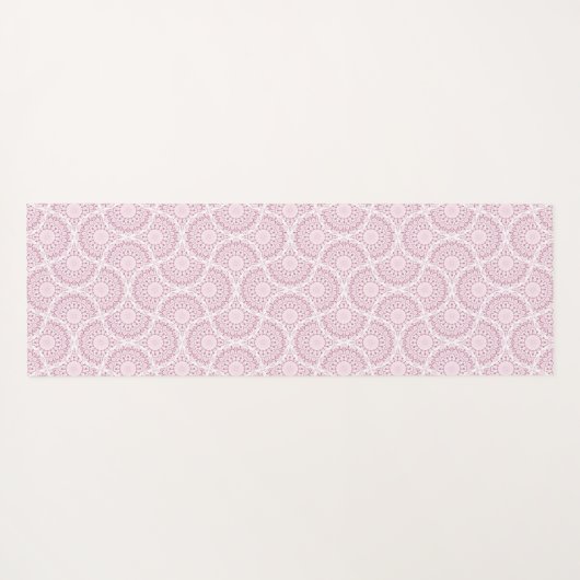 Monogrammed Roze Art Deco Confetti Lace Mandala Yogamat (Achterkant (horizontaal))