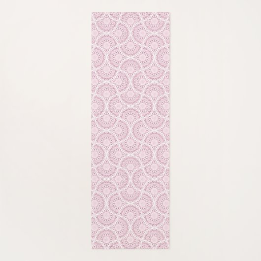Monogrammed Roze Art Deco Confetti Lace Mandala Yogamat (Achterkant)