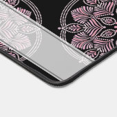 Monogrammed Roze Bloemenkransen Polka Dot Mandala Bureaumat (Hoek)