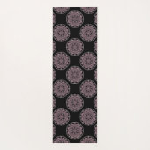 Monogrammed Roze Bloemenkransen Polka Dot Mandala Yogamat (Achterkant)
