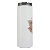 Monogrammed Roze Boho Bloemen Initiaal M Thermosbeker (Achterkant)