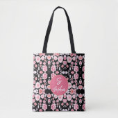 Monogrammed  roze chemisch tote bag (Voorkant)