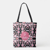 Monogrammed  roze chemisch tote bag (Achterkant)