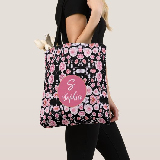 Monogrammed  roze chemisch tote bag (Dichtbij)