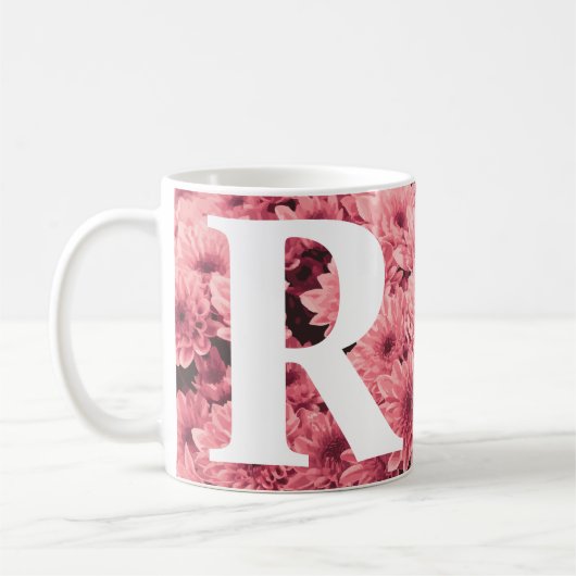 Monogrammed Roze Chrysant Mok (Links)