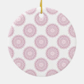 Monogrammed Roze Confetti Lace Polka Dot Mandala Keramisch Ornament (Achterkant)