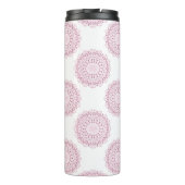 Monogrammed Roze Confetti Lace Polka Dot Mandala Thermosbeker (Achterkant)