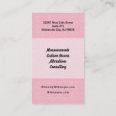 Monogrammed roze damast en zwart visitekaartje (Achterkant)