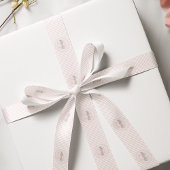 Monogrammed roze en wit gestreept grosgrain lint