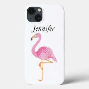 Monogrammed roze flamingo iPhone case cover