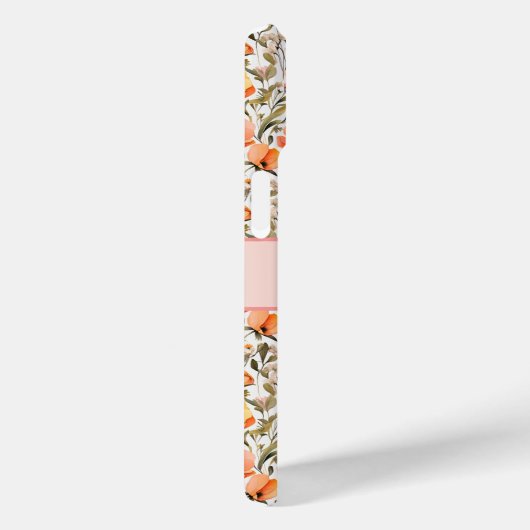 Monogrammed Roze Geel Sinaasappel Wildflowers Gift Case-Mate iPhone Case (Achterkant / Rechts)